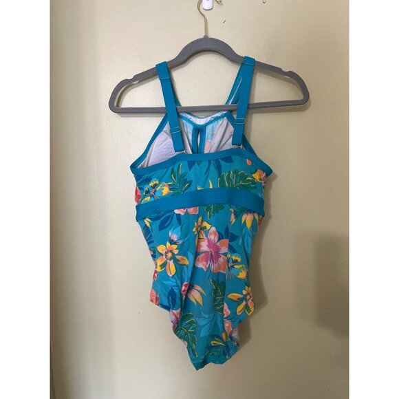Lands End Girls Floral One-Piece Swimsuit 4 DDD Vacation Resort Beach Cruise - Picture 6 of 9